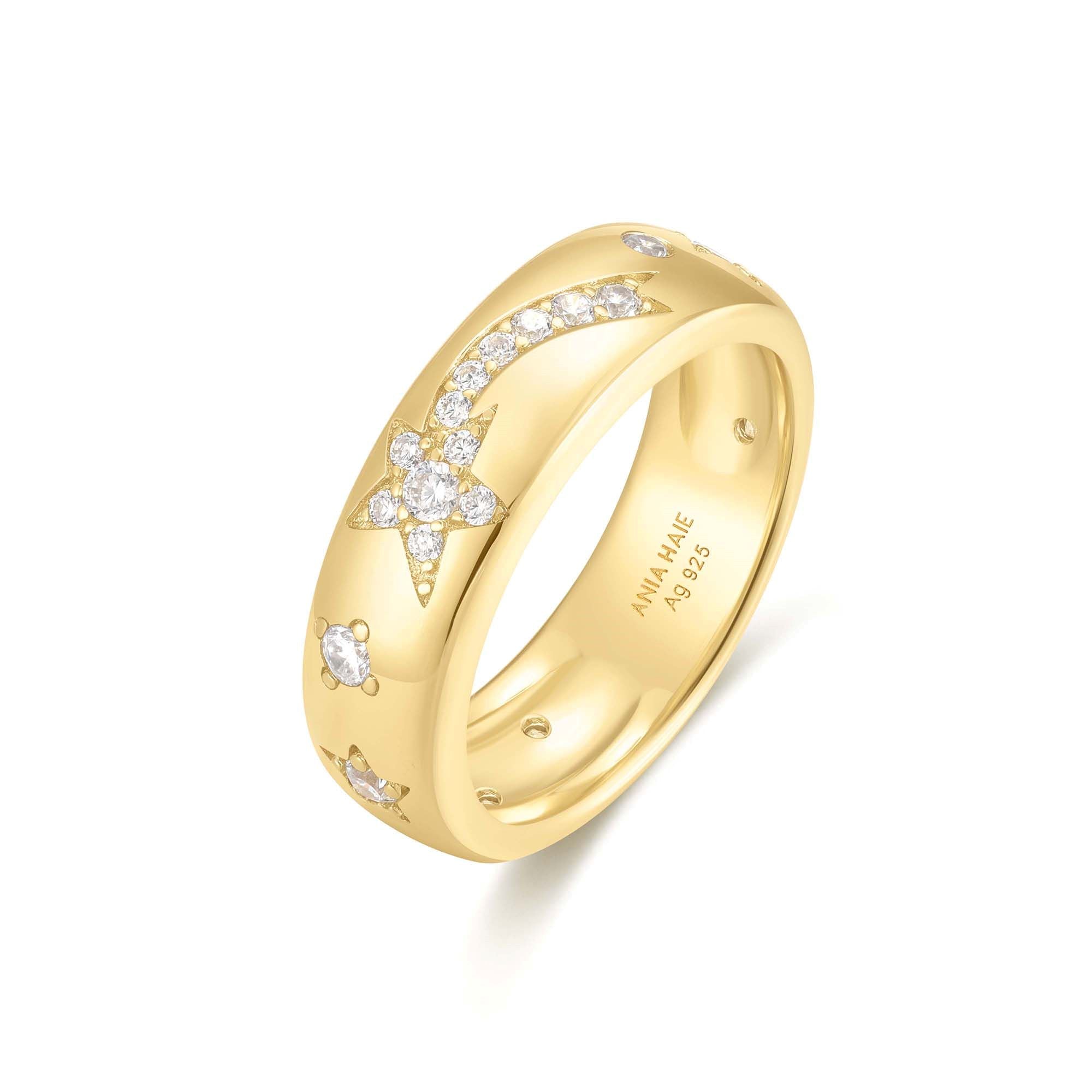 Gold Celestial Chunky Ring Modern Star Design for Women Trendy