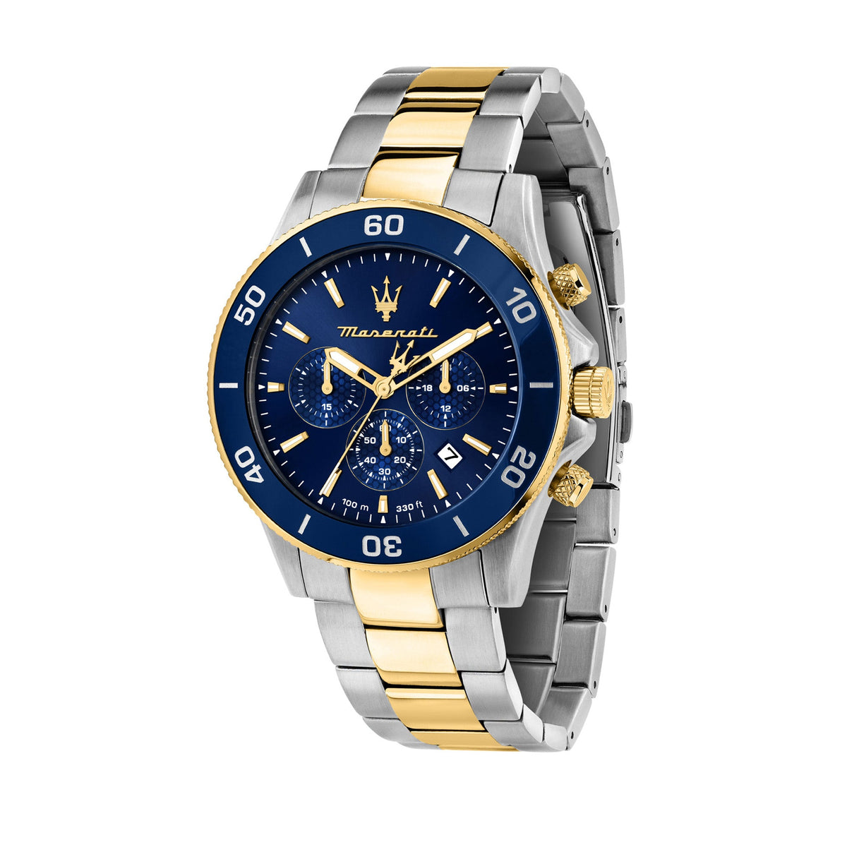 Maserati Competizione 43mm Blue Dial Two Tone Stainless Steel Strap Watch