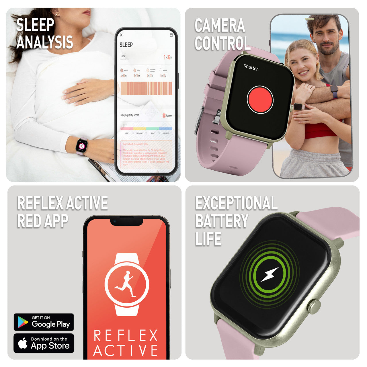 Reflex Active Nexus Lite Dusky Pink Strap