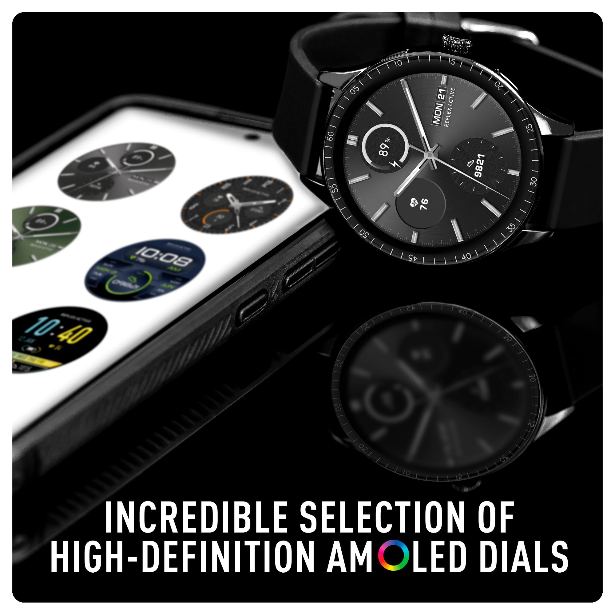 Reflex Active Series Spectra AMOLED Smart Watch BLACK