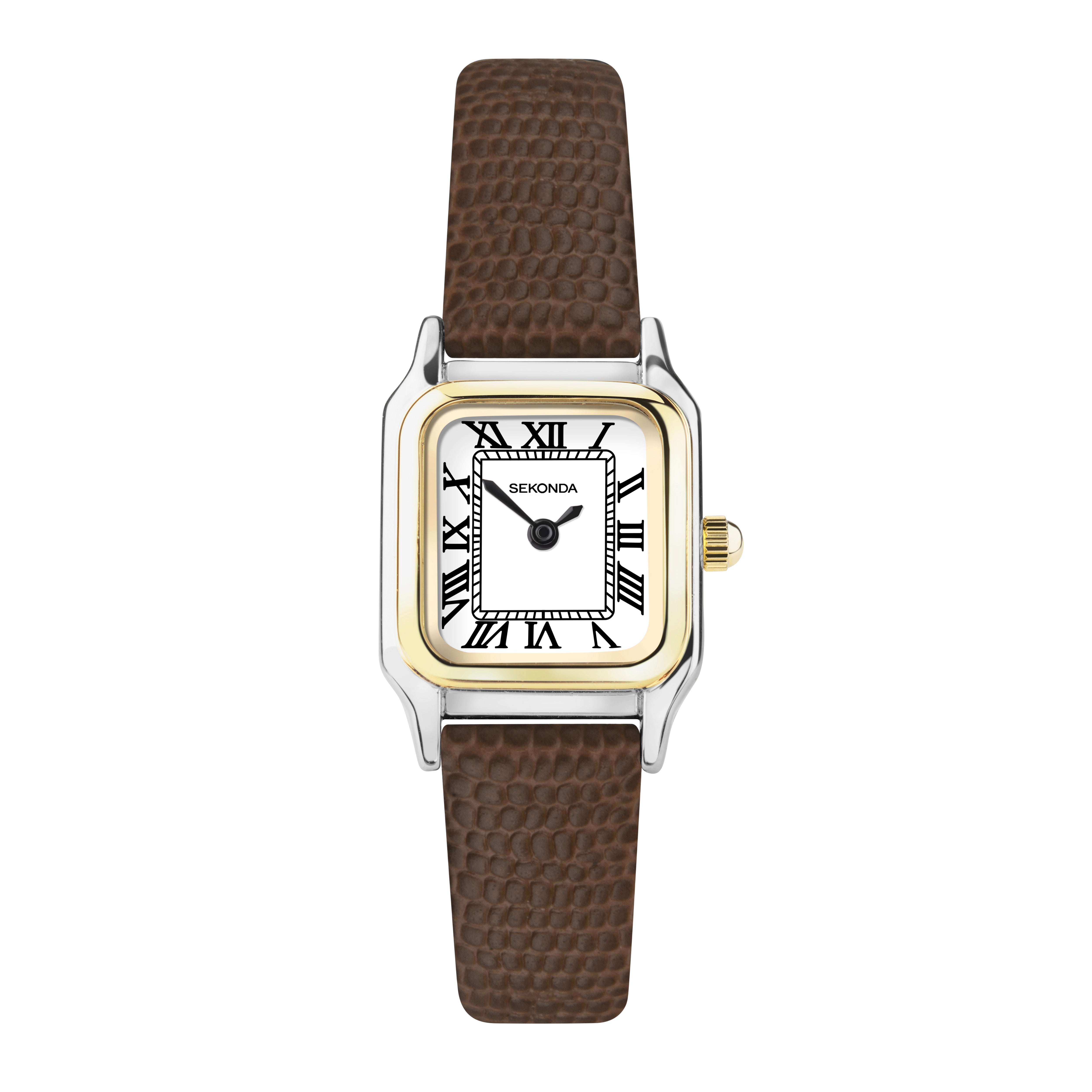 Sekonda Monica Brown Womens Leather Strap Watch Modern Durable Design