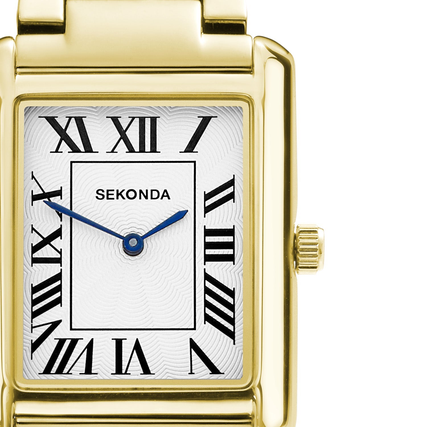 Sekonda Mens Gold Guilloche Dial Watch Stainless Steel Bracelet 28mm