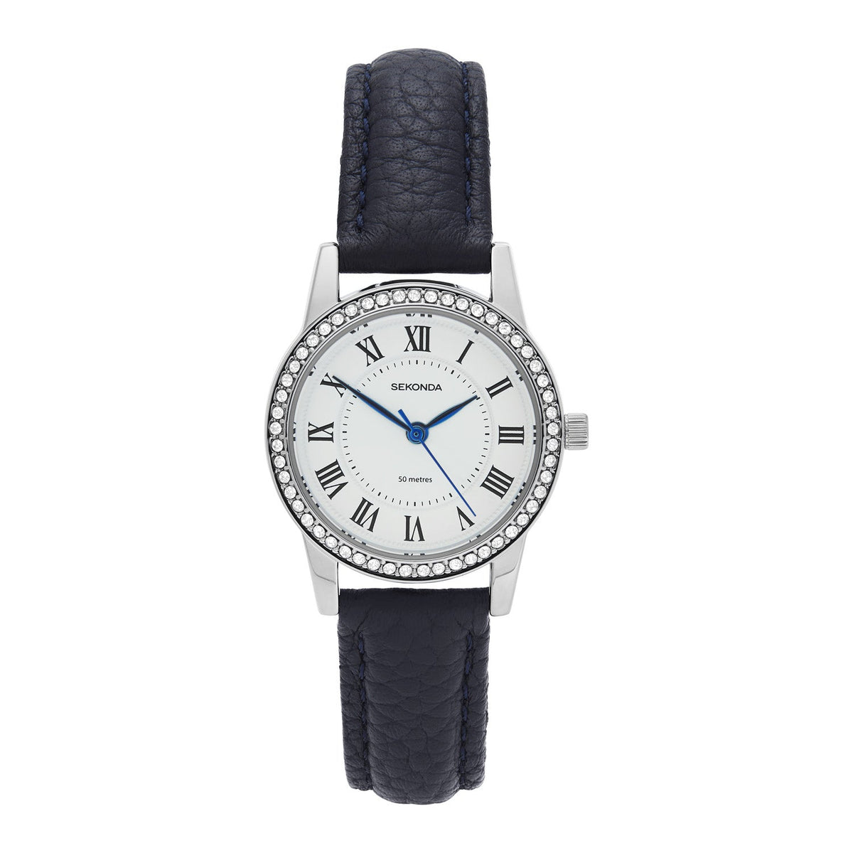 Sekonda Beaumont White Dial Blue Leather Womens Watch SK40793 front packshot