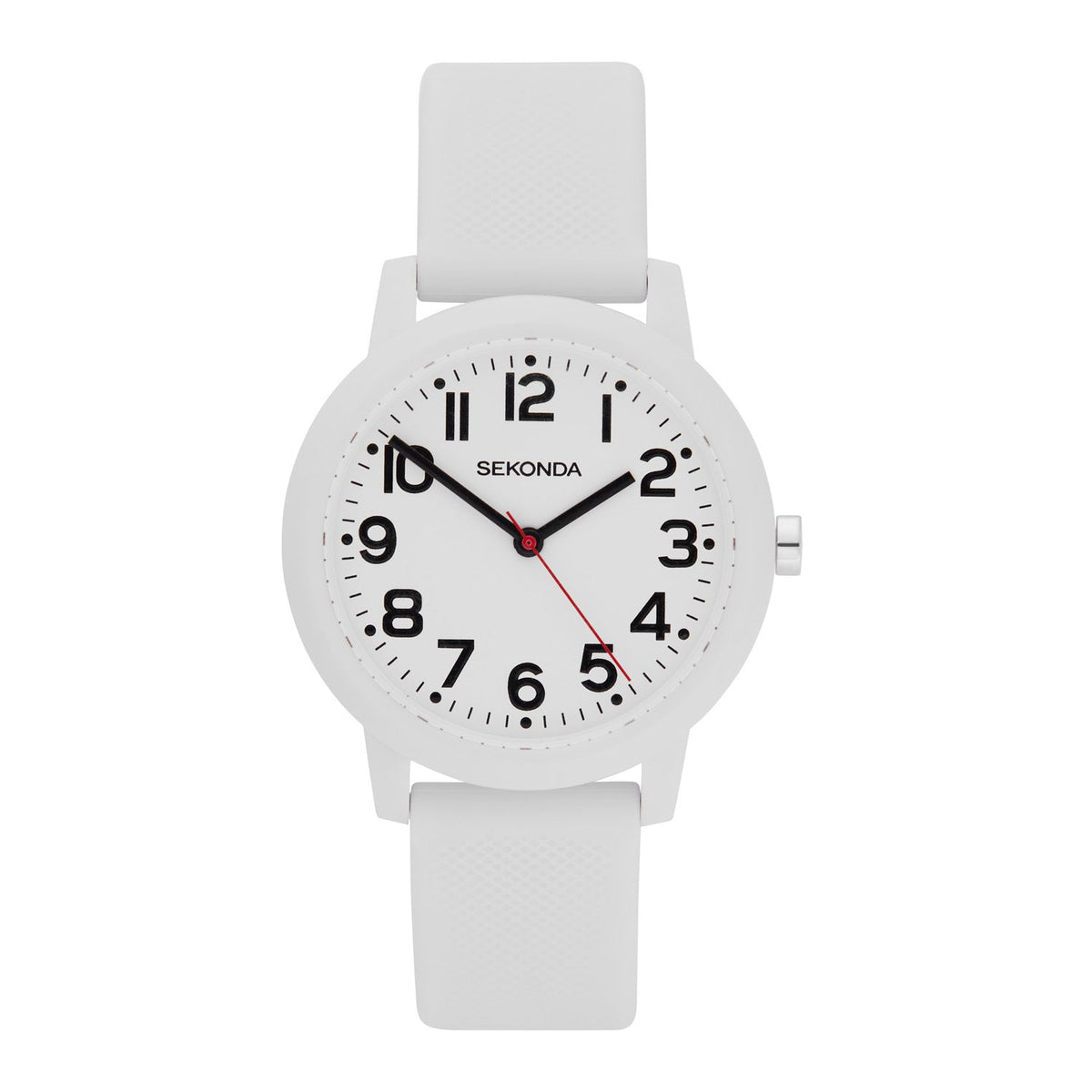 Sekonda Nova White Dial White Silicone Unisex Watch SK40799 front packshot