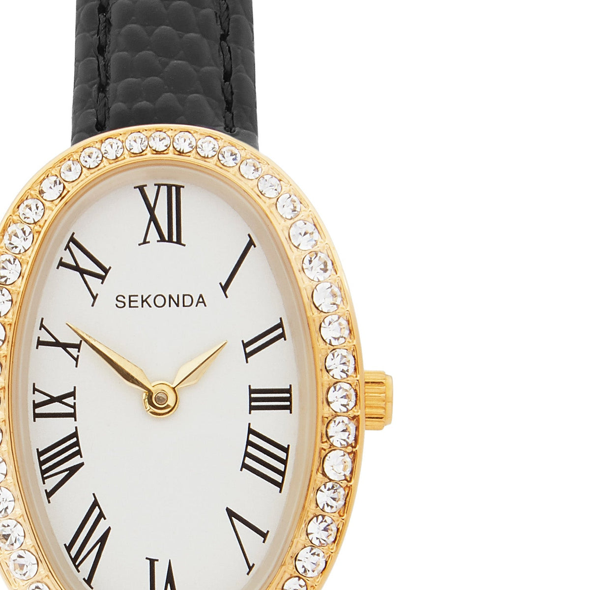 Sekonda Bellamy Crystal White Dial 23mm Womens Watch Gift Set Black SK49079