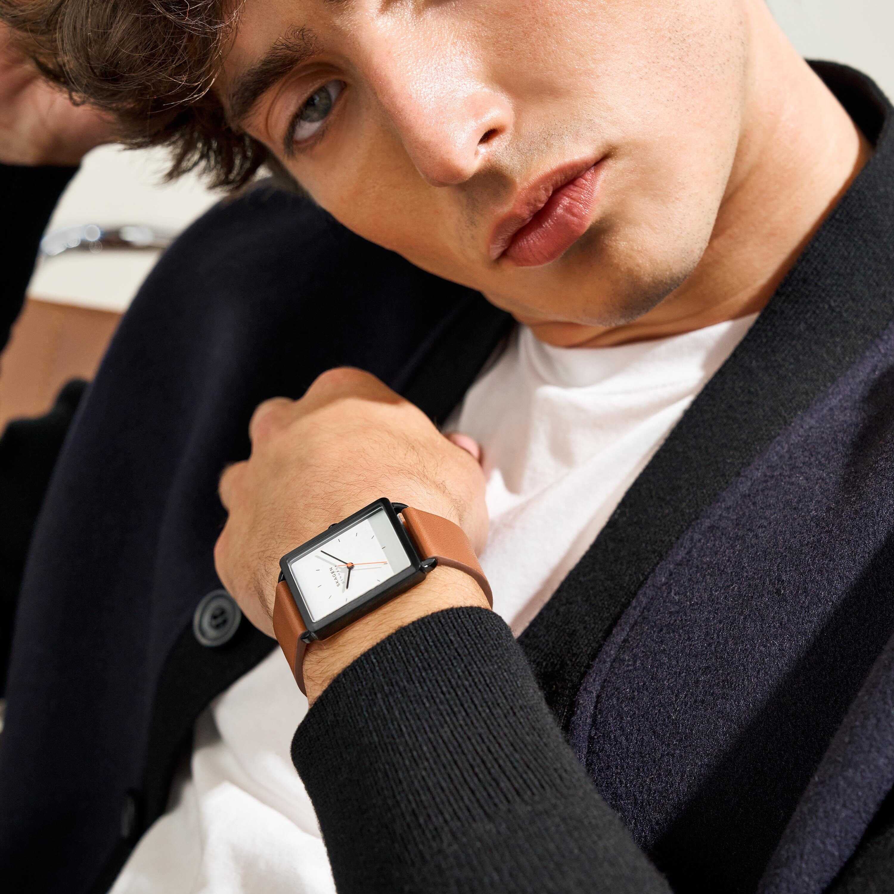 Skagen Hagen Leather Strap Watch SKW6929