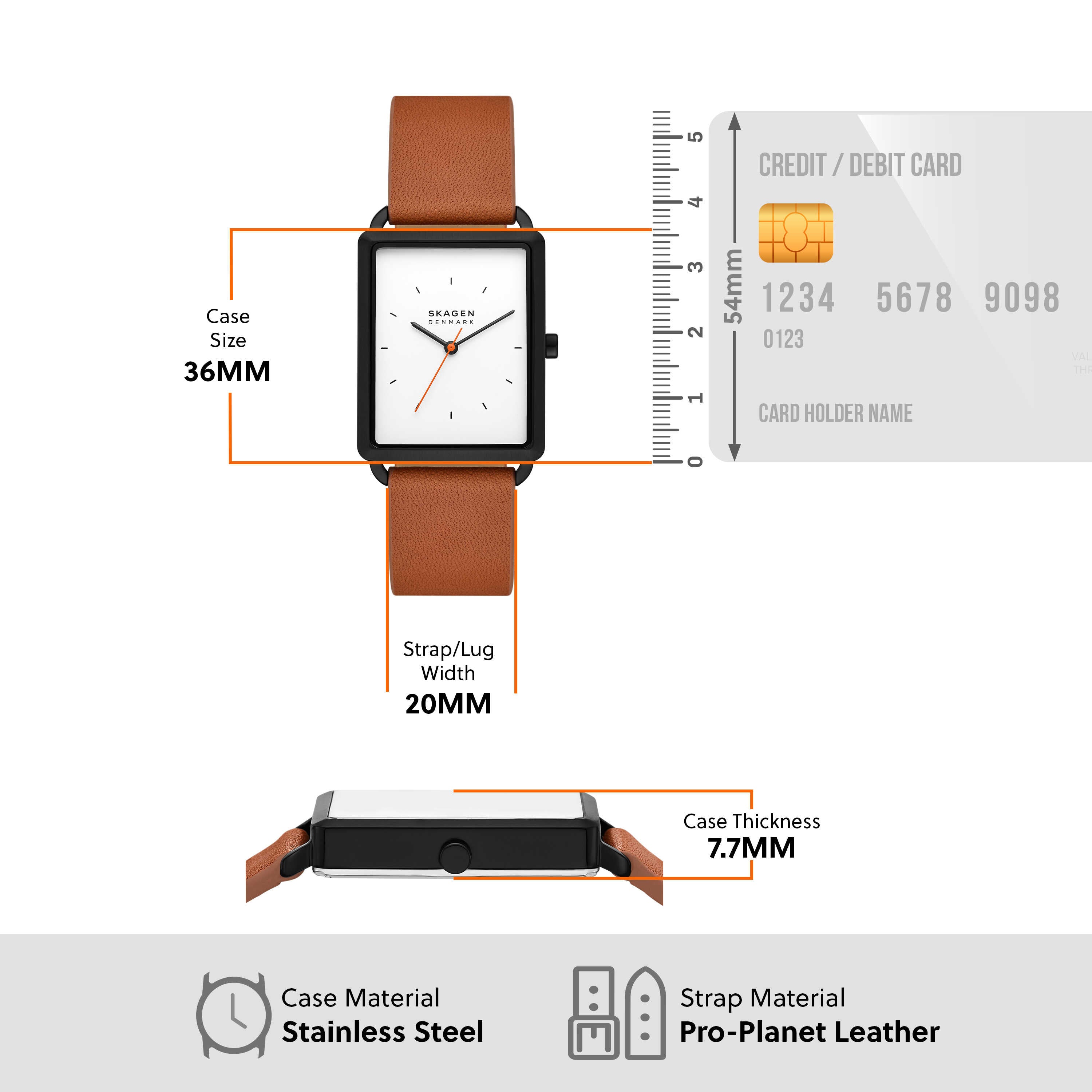 Skagen Hagen Leather Strap Watch SKW6929