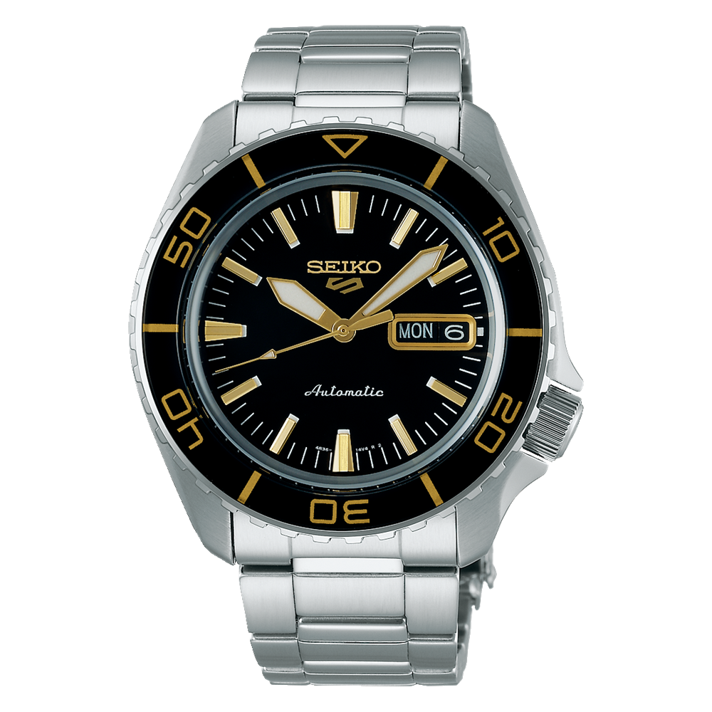 Seiko SNZH Tribute with Black-Gold Bezel and Luminescent Indices SRPK99K