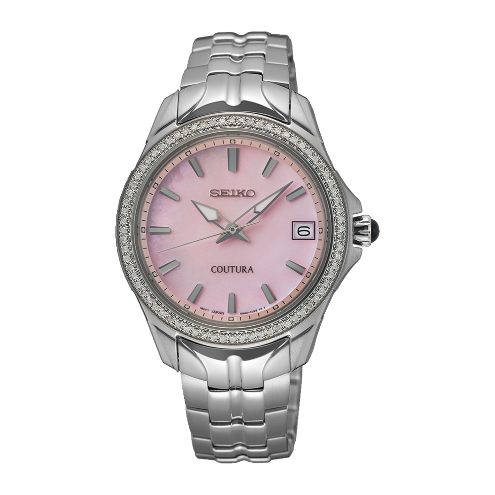 Seiko Coutura Analogue Pink Dial Stainless Steel Watch SUR589P-9