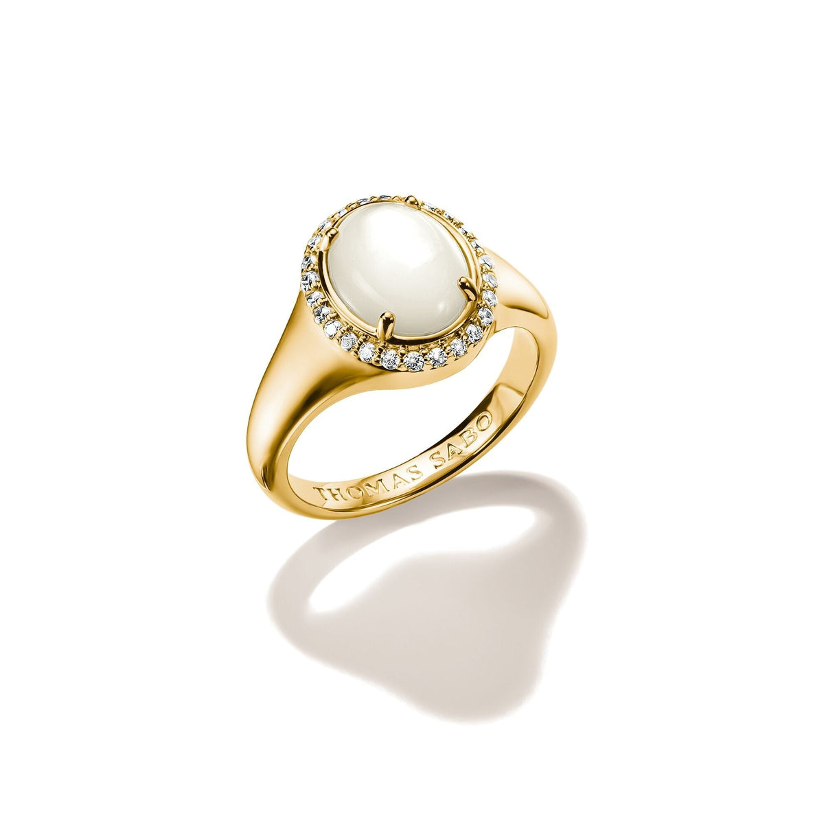 Thomas Sabo Halo ring with mother-of-pearl and zirconia