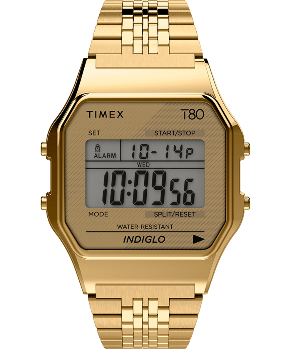 Timex T80 34mm Gold Watch TW2R79200