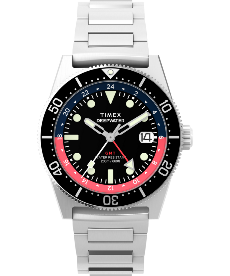 Timex Deepwater Reef 200M GMT 41mm Stainless Steel Strap Watch TW2W953