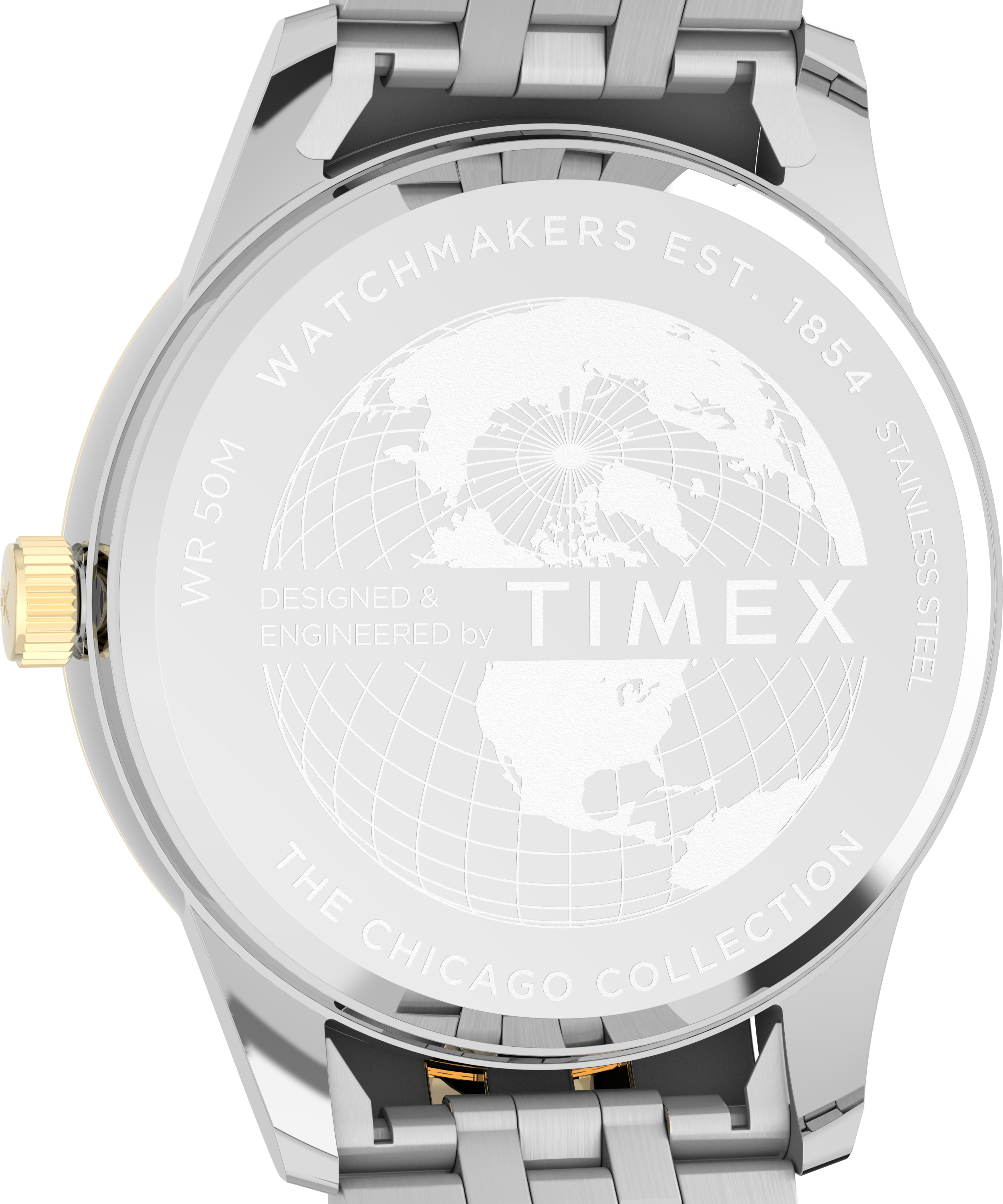 Timex Chicago Green Dial Two Toned Stainless Steel Band Watch TW2Y21400