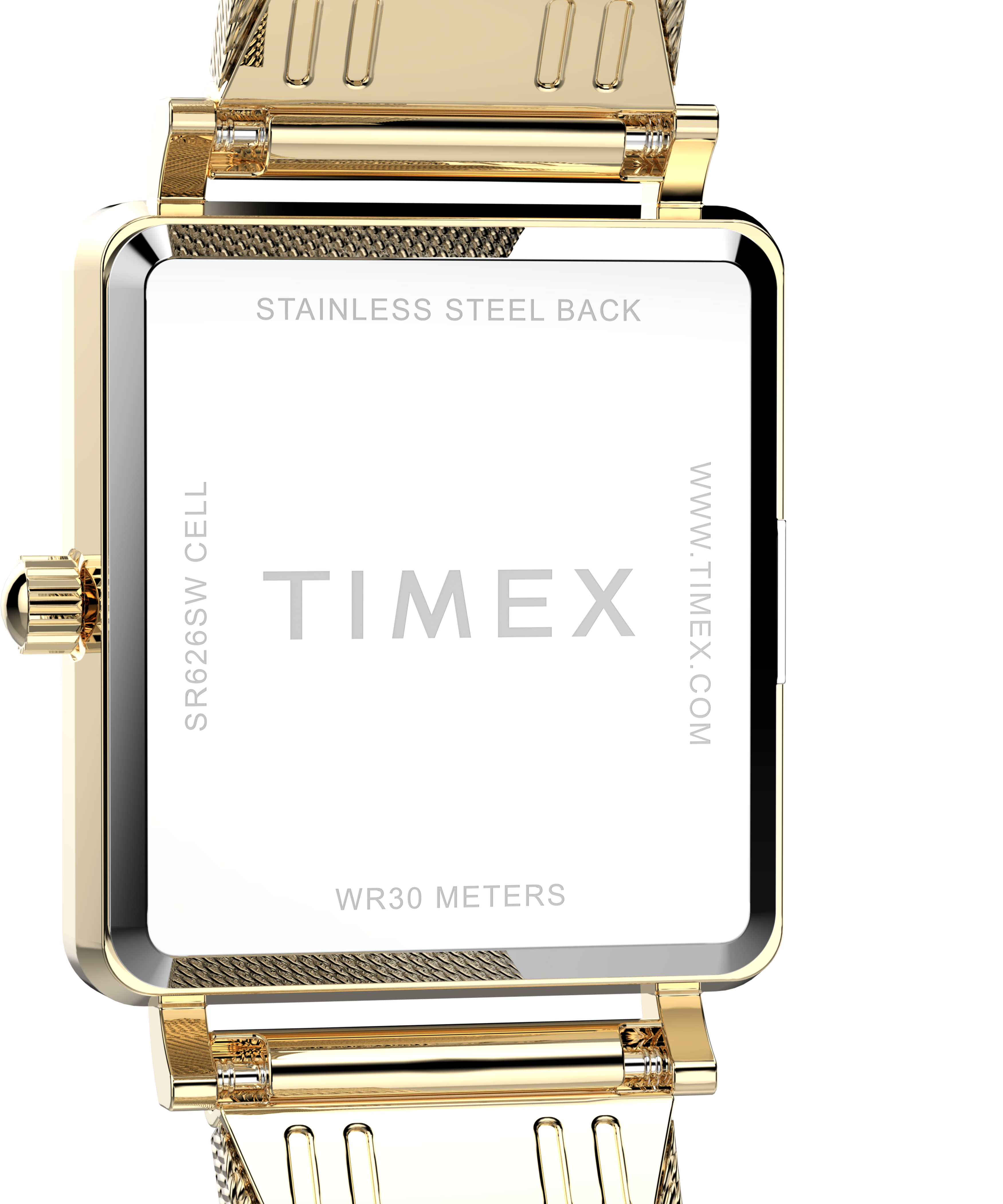 Timex Transcend Rectangular 22mm White Dial Gold Stainless Steel Watch TW2Y26100