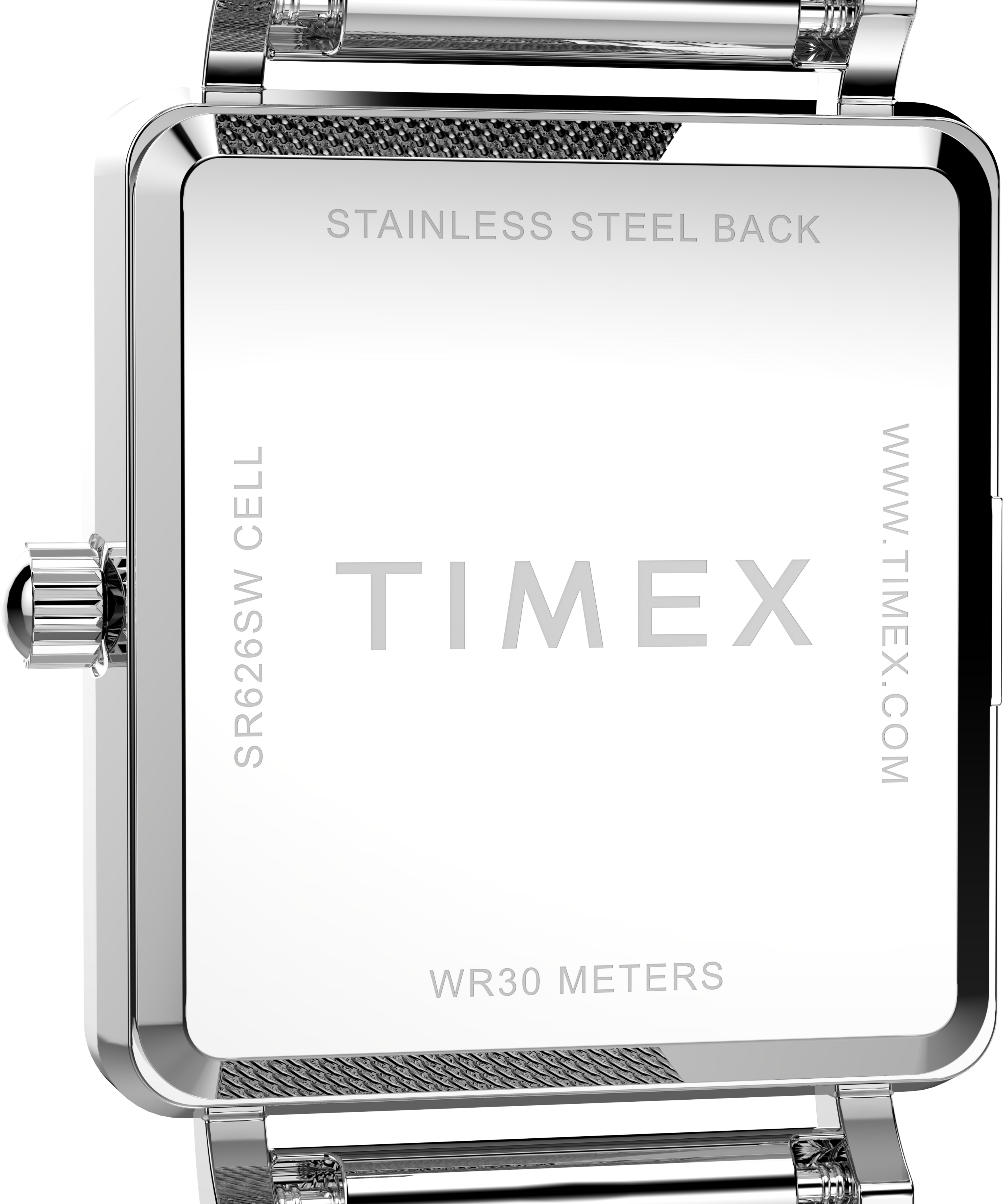 Timex Transcend Rectangular 22mm White Dial Stainless Steel Watch TW2Y26300