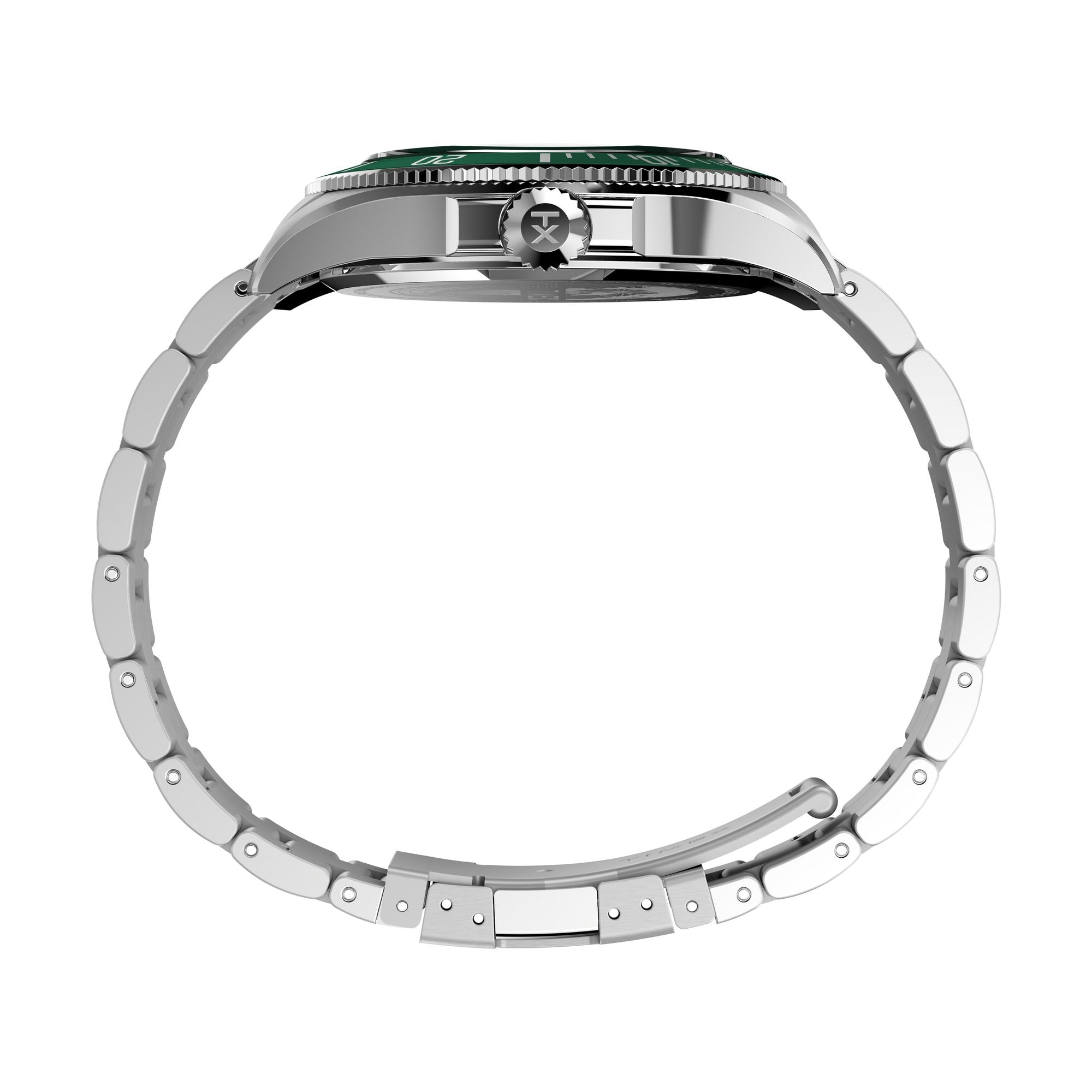 Timex Harbourside Chronograph Green Dial Stainless Steel Men's Watch TW2Y33200