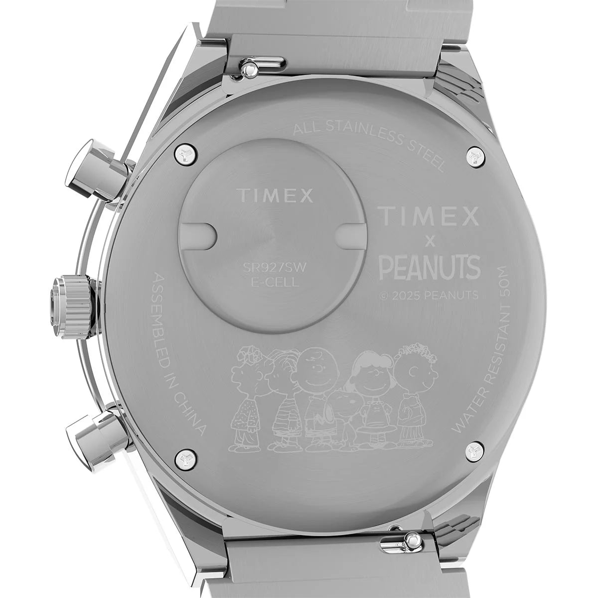 Q Timex x Peanuts® Chronograph Stainless Steel Blue Dial Watch TW2W45300