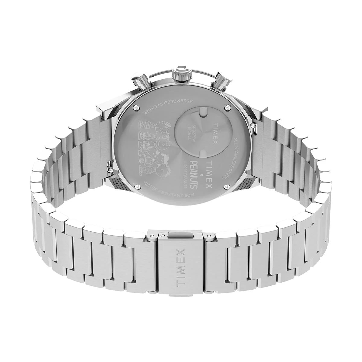 Q Timex x Peanuts® Chronograph Stainless Steel Blue Dial Watch TW2W45300