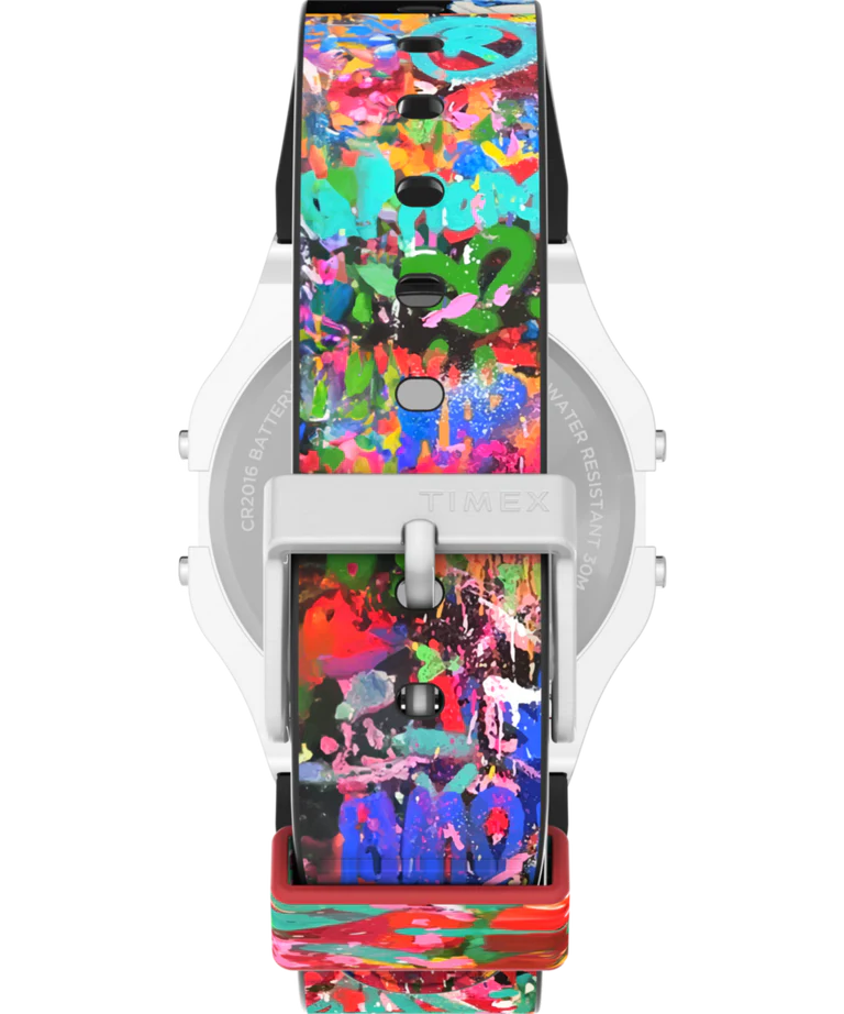 Timex T80 x TVBOY Digital Stainless Steel Resin Band Watch TW2Y46800