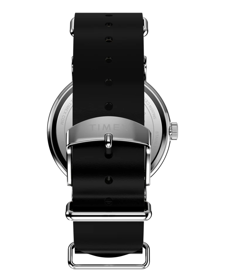 Timex x Peanuts® Weekender Black Leather Band with Snoopy Hands TW2Y60900
