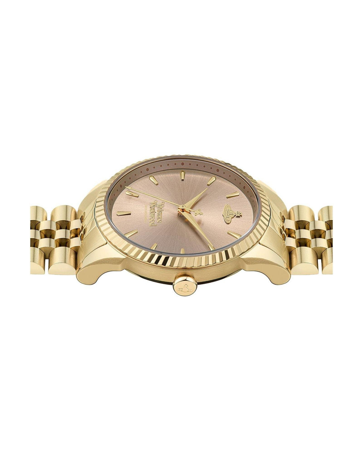 Vivienne Westwood Seymore Pink Dial Gold Strap Watch