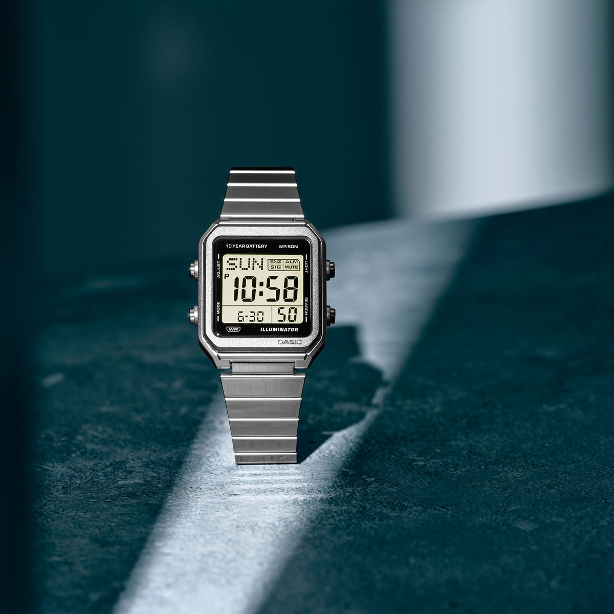 Casio Digital Stainless Steel Band Watch W221HD-1A