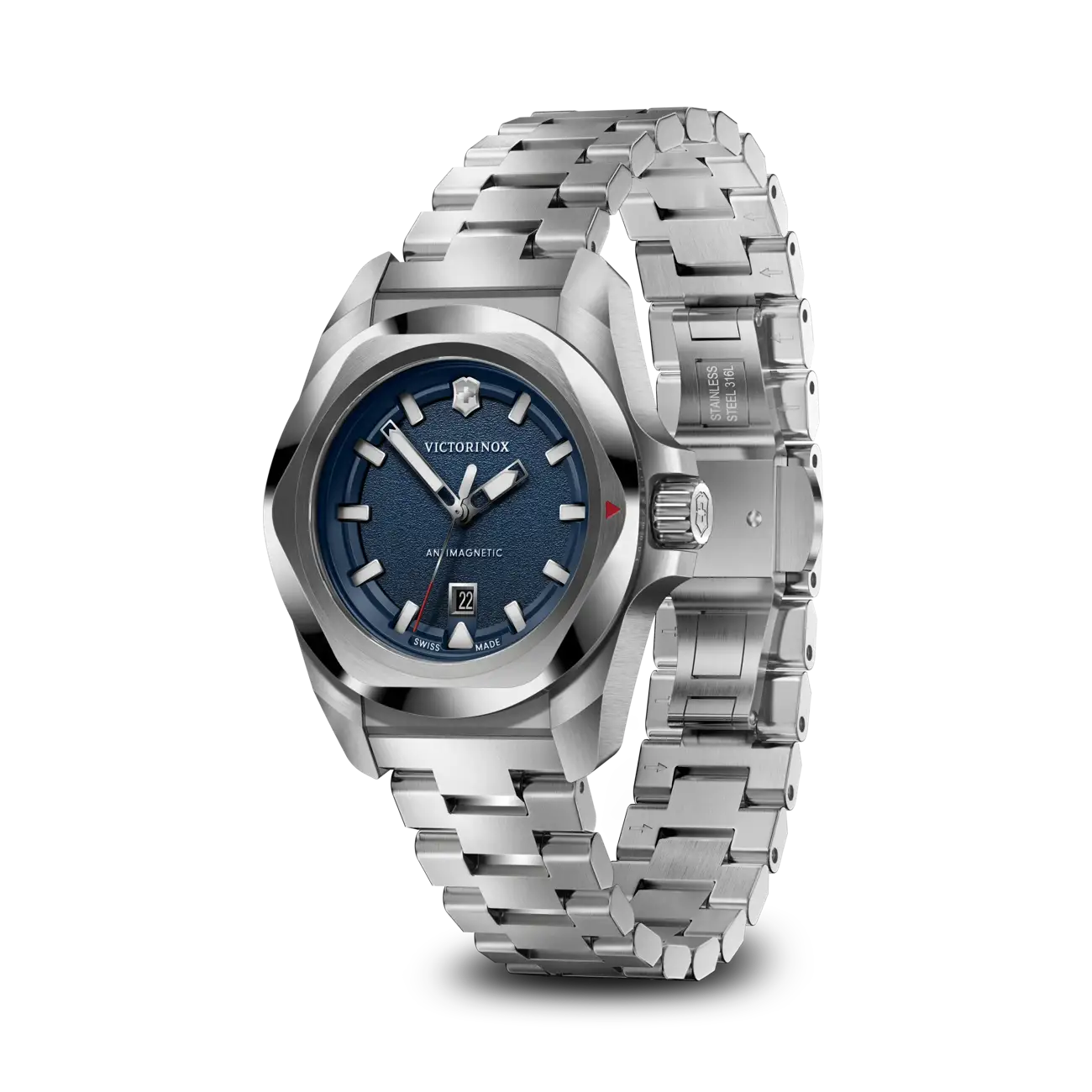 Victorinox I.N.O.X 32mm Stainless Steel Blue Dial Watch 242038