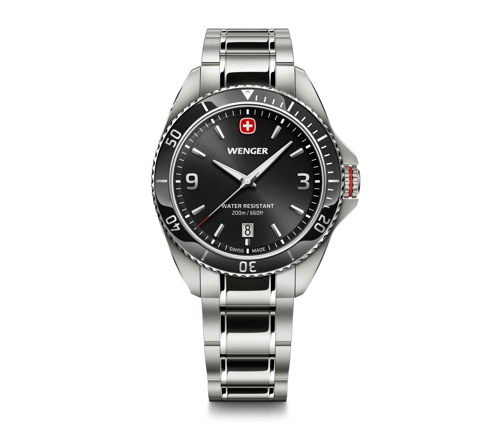 Wenger Executive 40mm Black Dial Stainless Steel 200M Men's Watch 01.2031.101