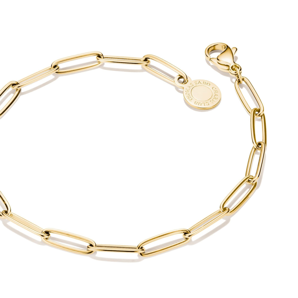 Thomas Sabo Gold-Tone Stainless Steel Charm Club Paperclip Bracelet CX0286SY-15 view 2
