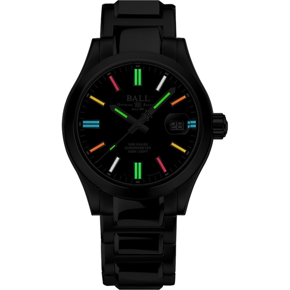 Ball NM9016C-S5C-BKR 904L stainless steel case and bracelet with folding buckle