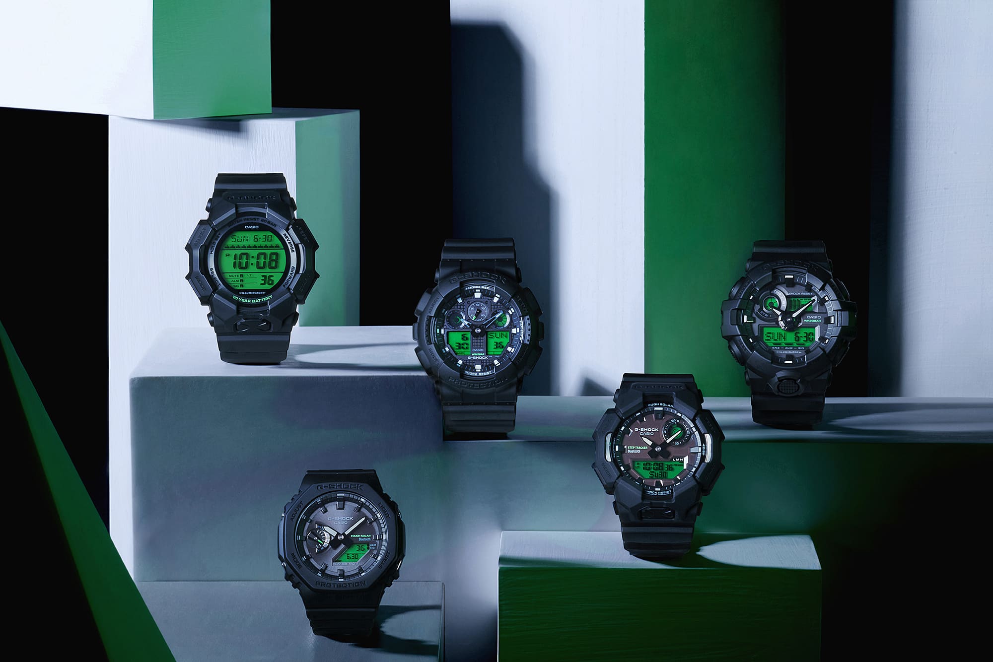 G-Shock Black and Electro Green Men's Watch GAB010BEG-1A