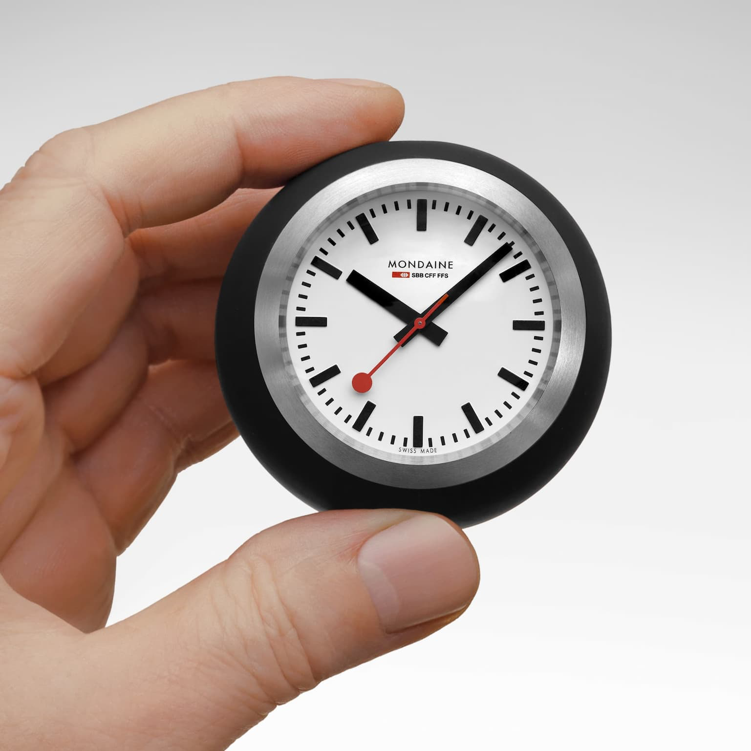 Mondaine Official Swiss Railways Globe Clock 6cm Black A660.30335.16SBO