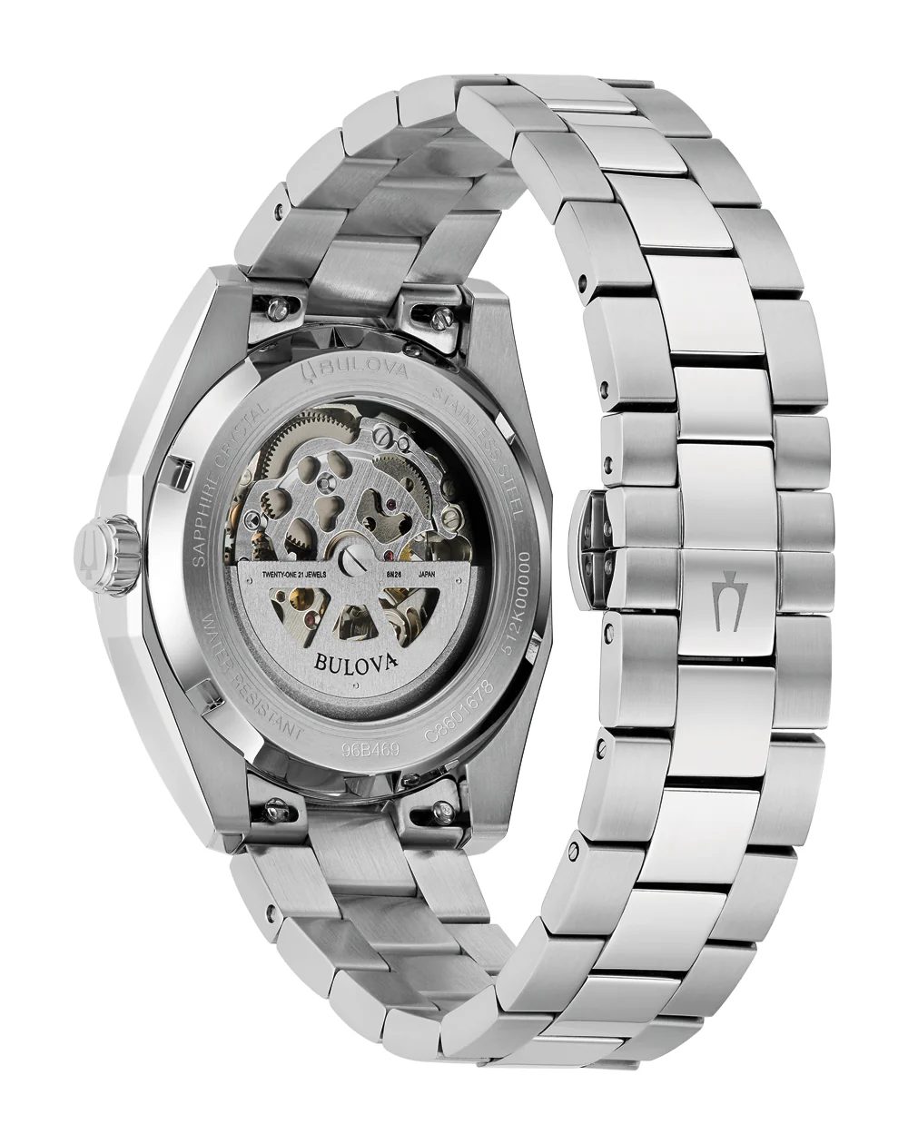 Bulova Surveyor Automatic Blue Dial Stainless Steel Mens Watch 96B469