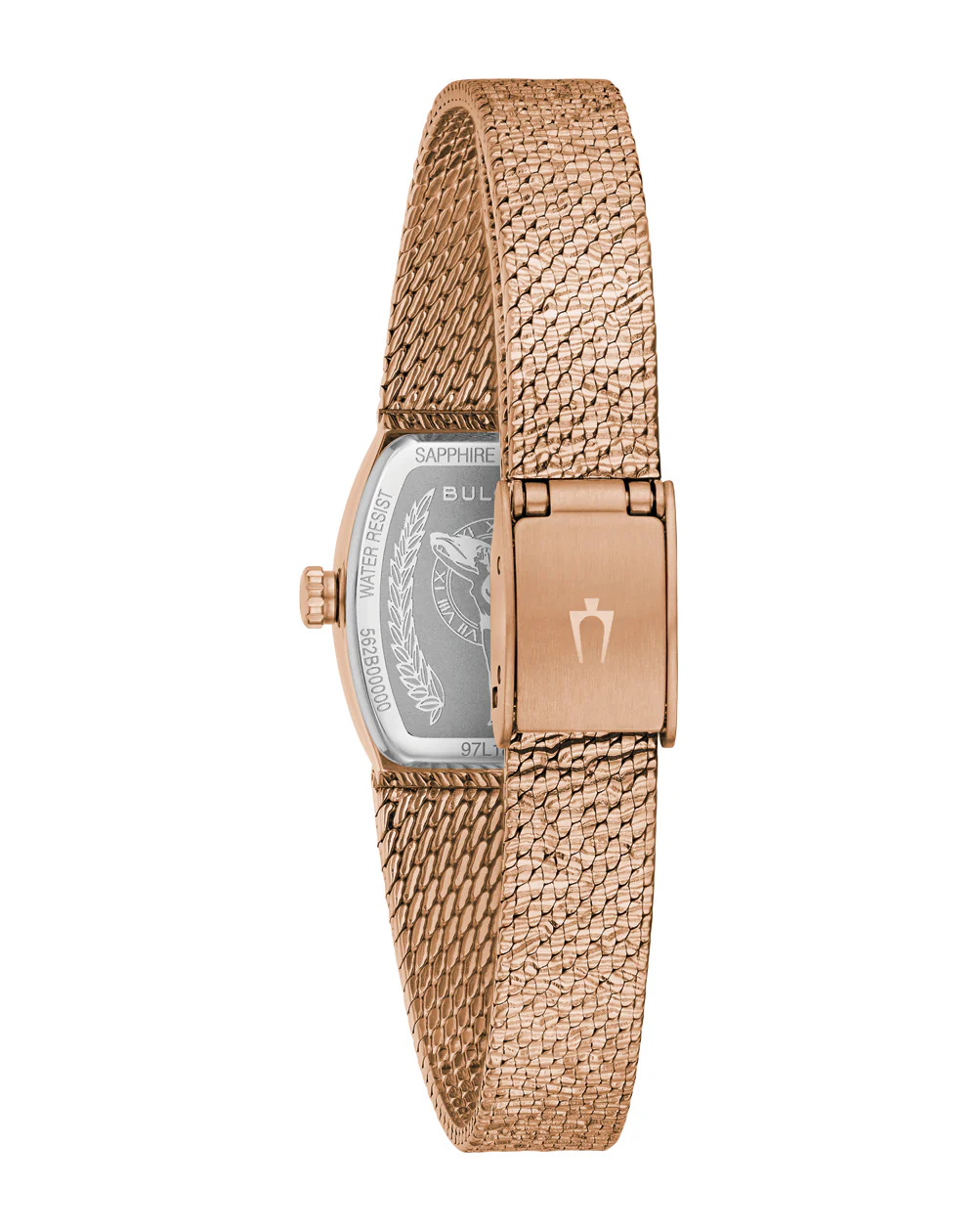 Bulova Quartz Goddess of Time "Tiger's Eye" Brown Dial Stainless Steel Watch 97L185