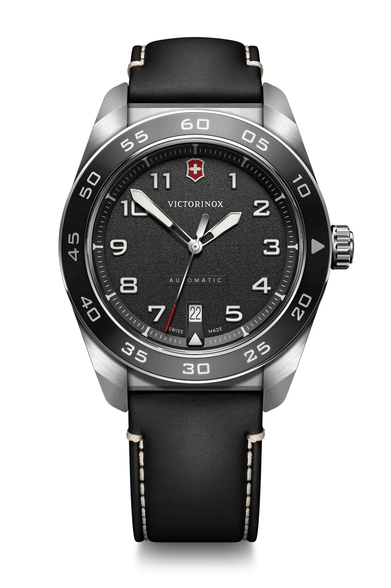 Victorinox Swiss Army Automatic Black Dial and Leather Band Mens Watch