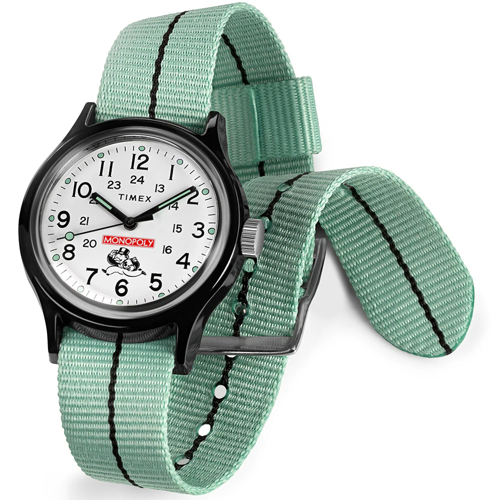 Timex Lab x Monolopy MK1 Monopoly Green Nylon Band with White Dial TW2Y47100