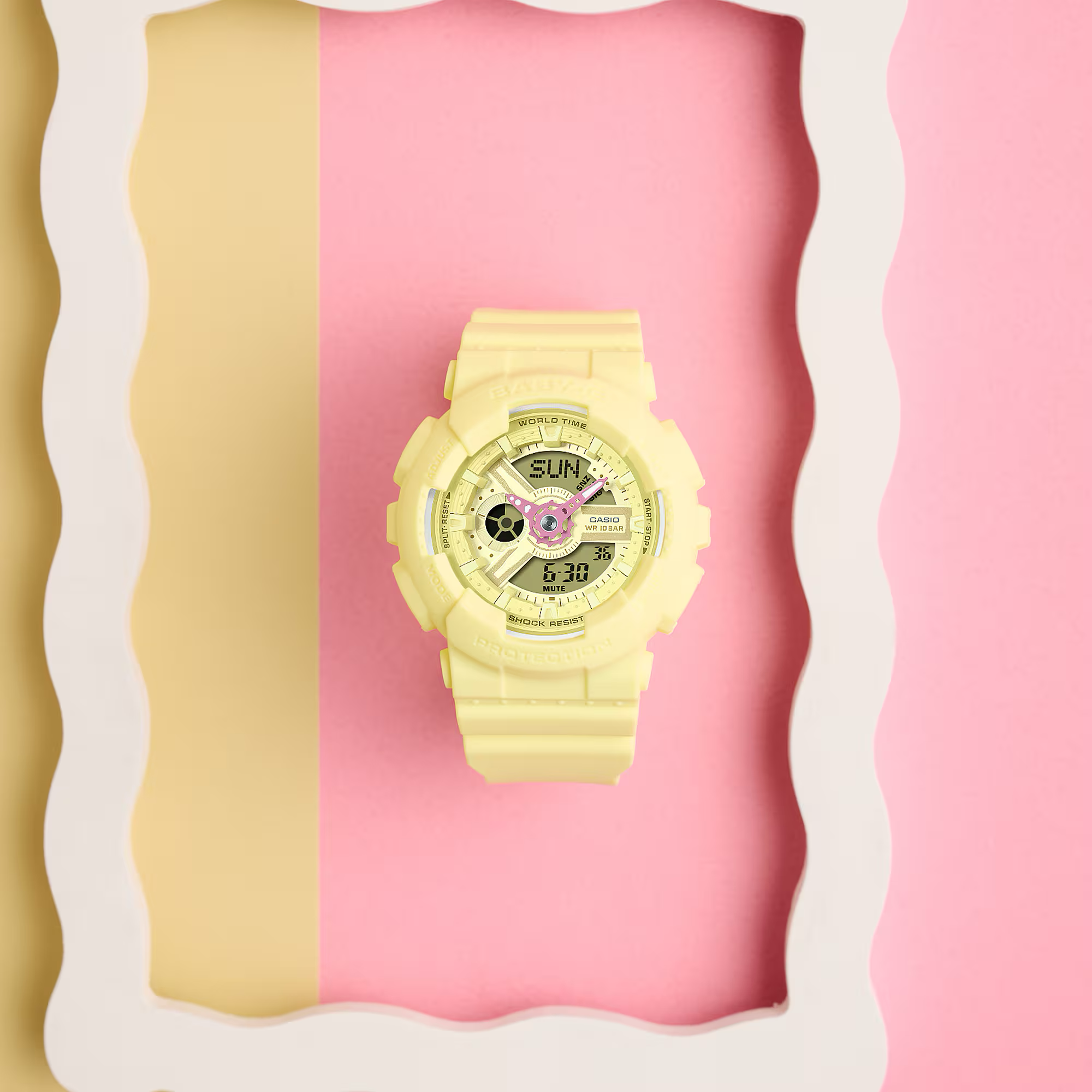 Baby-G Yellow Pastel Dial Yellow Pastel Resin Band Watch BA110AH-9A