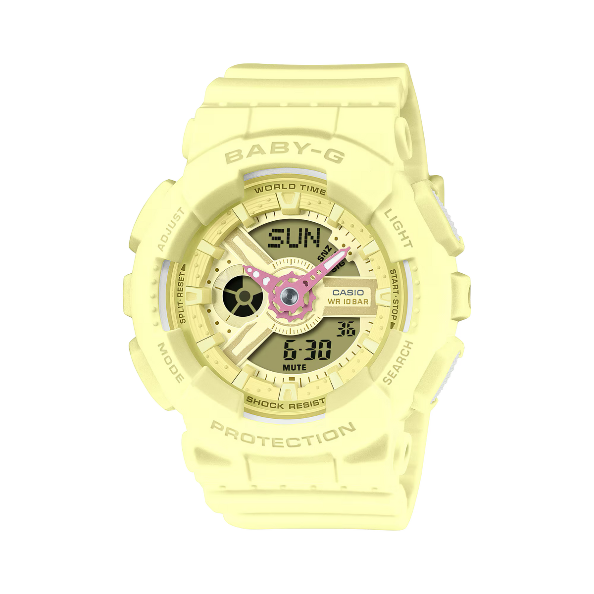 Baby-G Yellow Pastel Dial Yellow Pastel Resin Band Watch BA110AH-9A