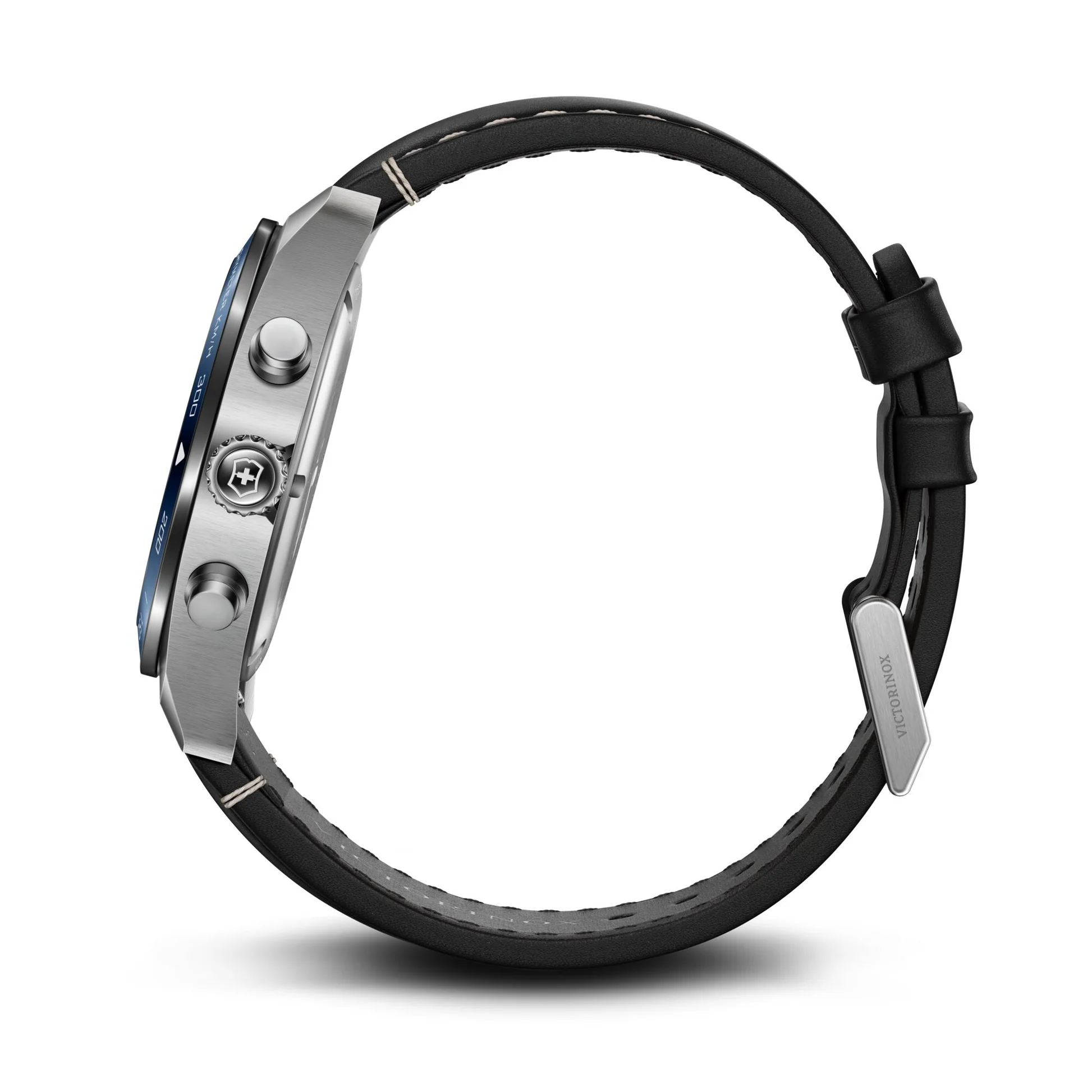 Victorinox Swiss Army Chrono Blue Dial Black Leather Band Mens Watch 242047