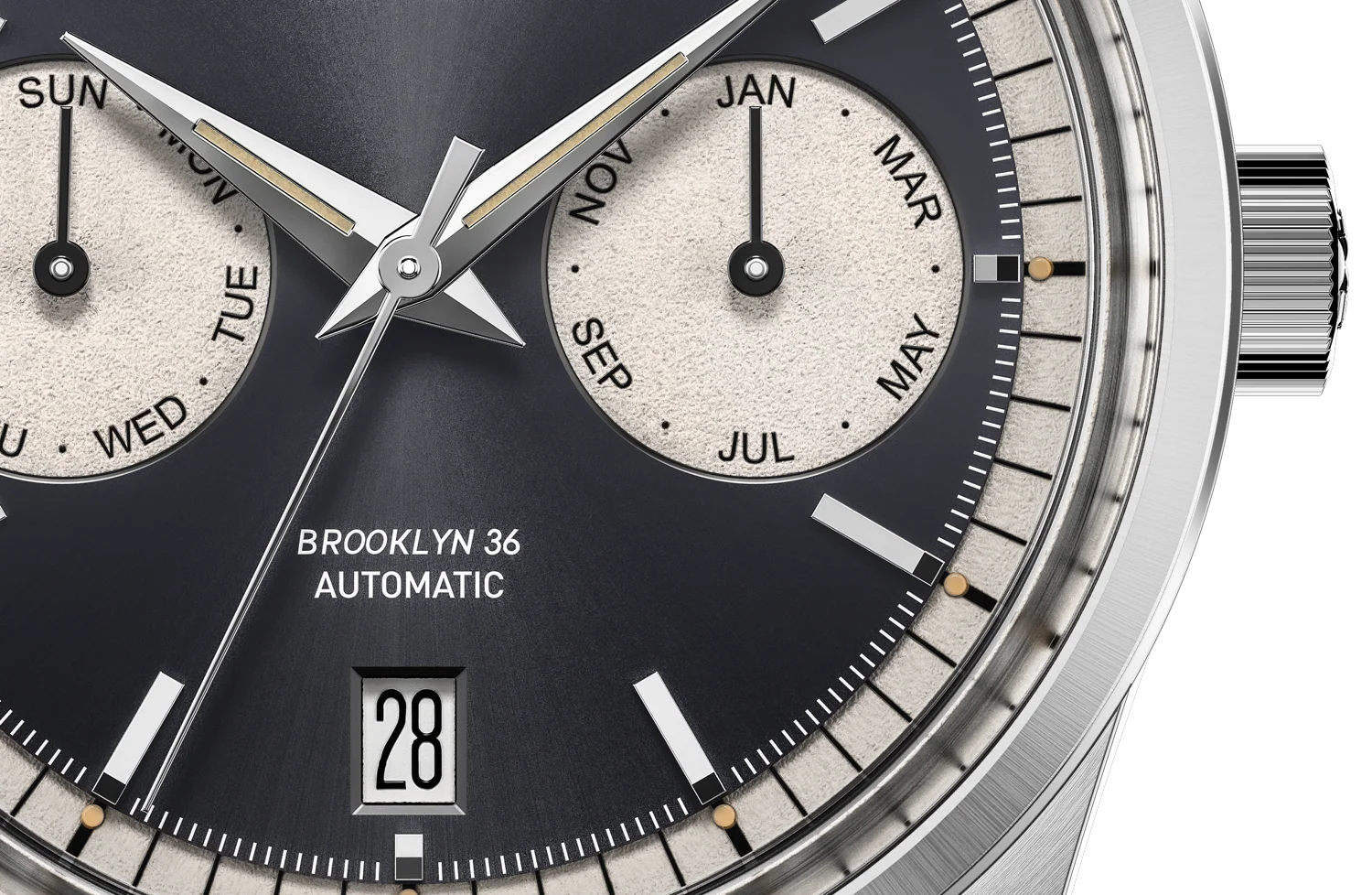 MAEN Brooklyn 36 Triple Calendar Dark Grey Dial Automatic Watch M5.1.1