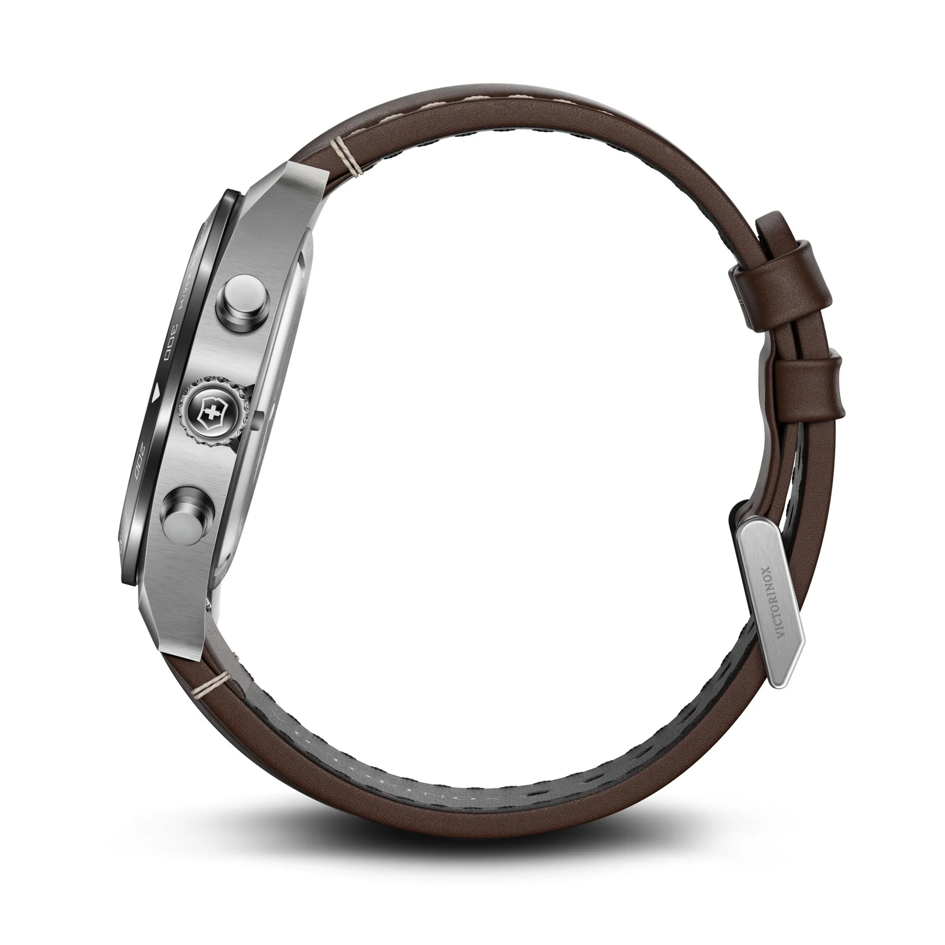 Victorinox Swiss Army Chrono Black Dial Brown Leather Band Mens Watch 242046