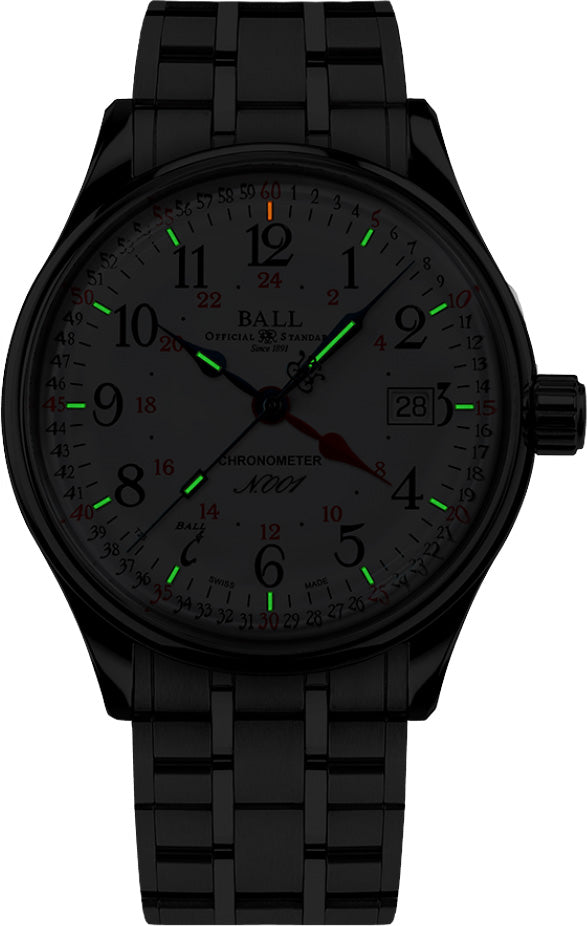 Ball Trainmaster Railroad GMT Automatic Chronometer NM3888D-S5CJ-WH - Detail View