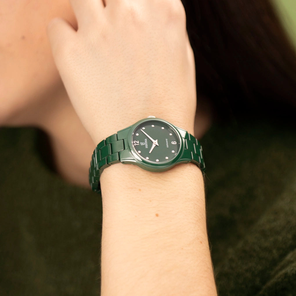 Festina Green Dial Green Ceramic Women's Watch F20751/6