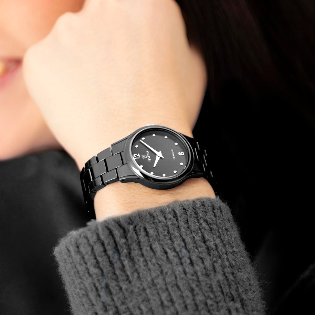 Festina Black Dial Black Ceramic Women's Watch F20751/7