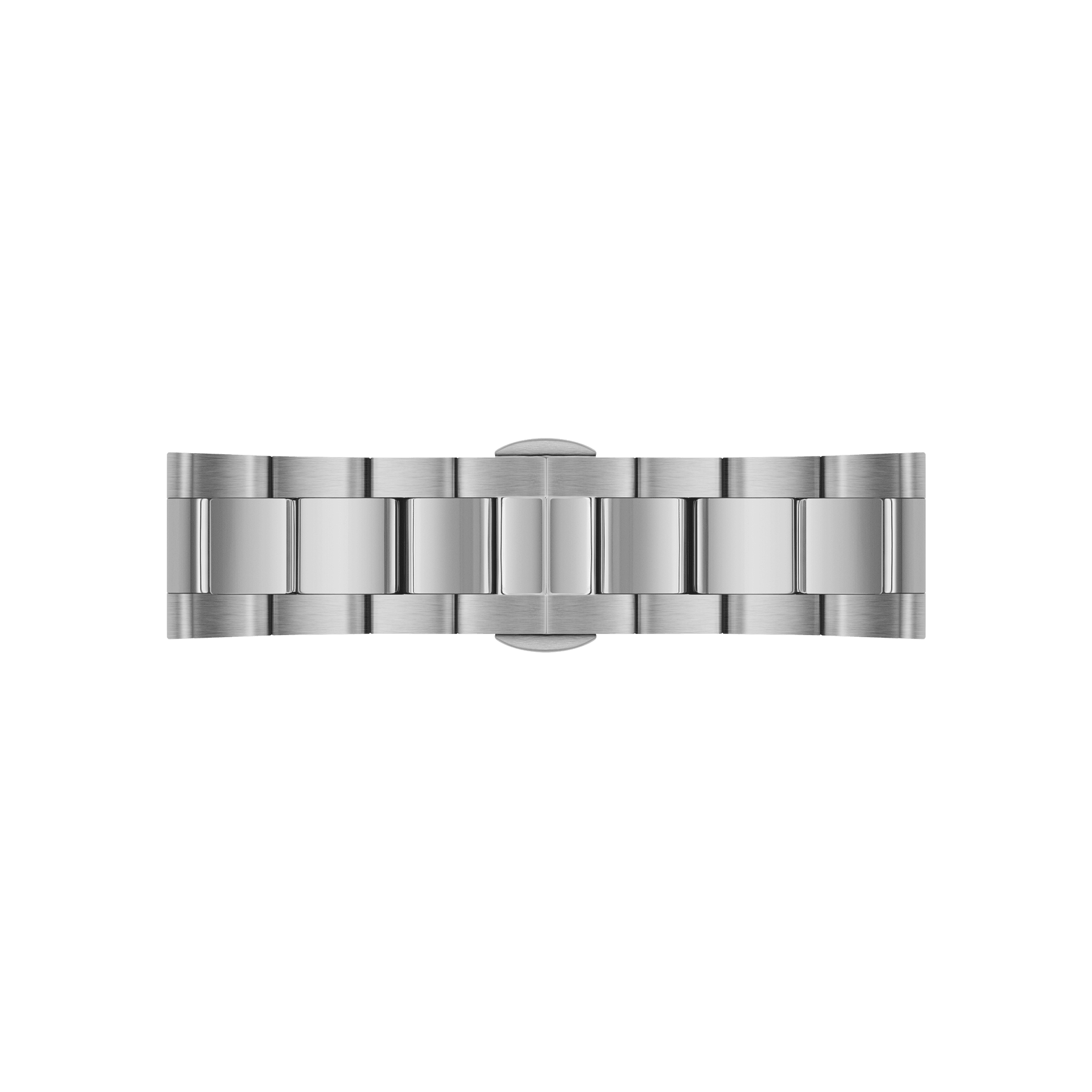 Metal watch bracelet or link band for a wristwatch.