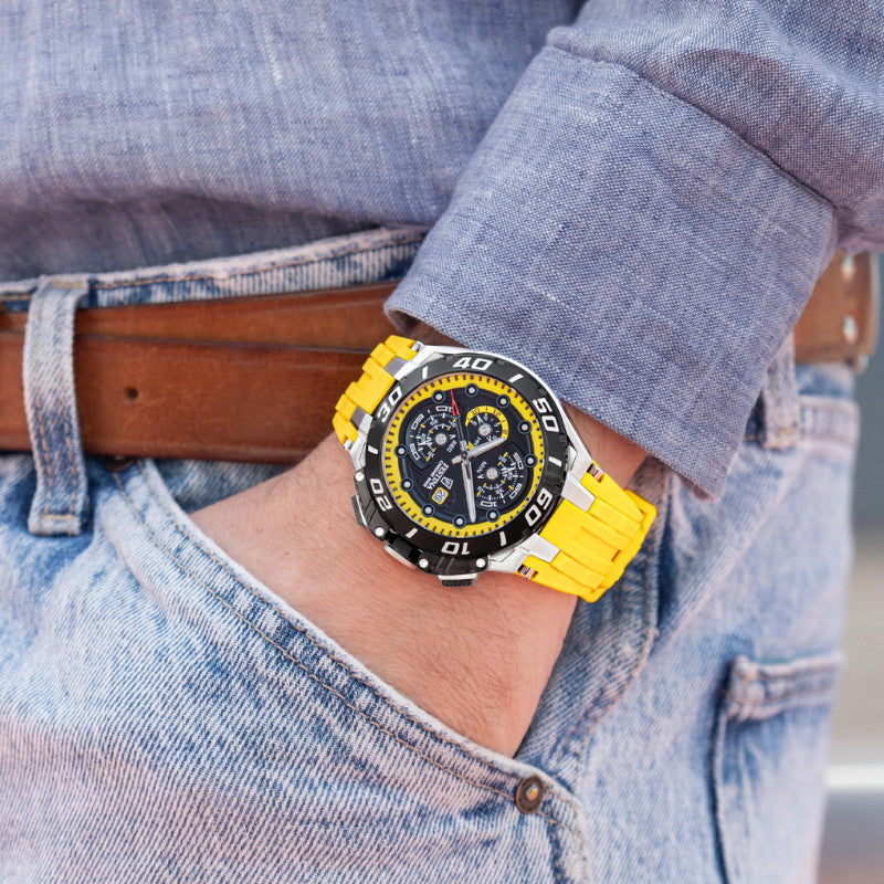 Festina ChronoBike Black Dial Yellow Rubber Strap Men's Watch F20755/5