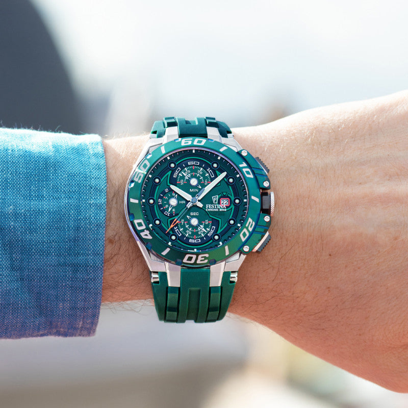 Festina ChronoBike Green Dial Rubber Strap Men's Watch F20755/3