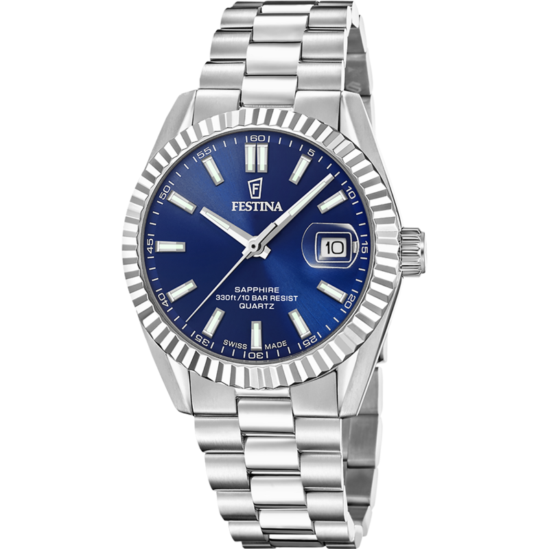 Festina Swiss Made Blue Dial Stainless Steel Men's Watch F20084/B