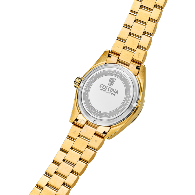 Festina Swiss Made Gold Dial Stainless Steel Men's Watch F20086/A