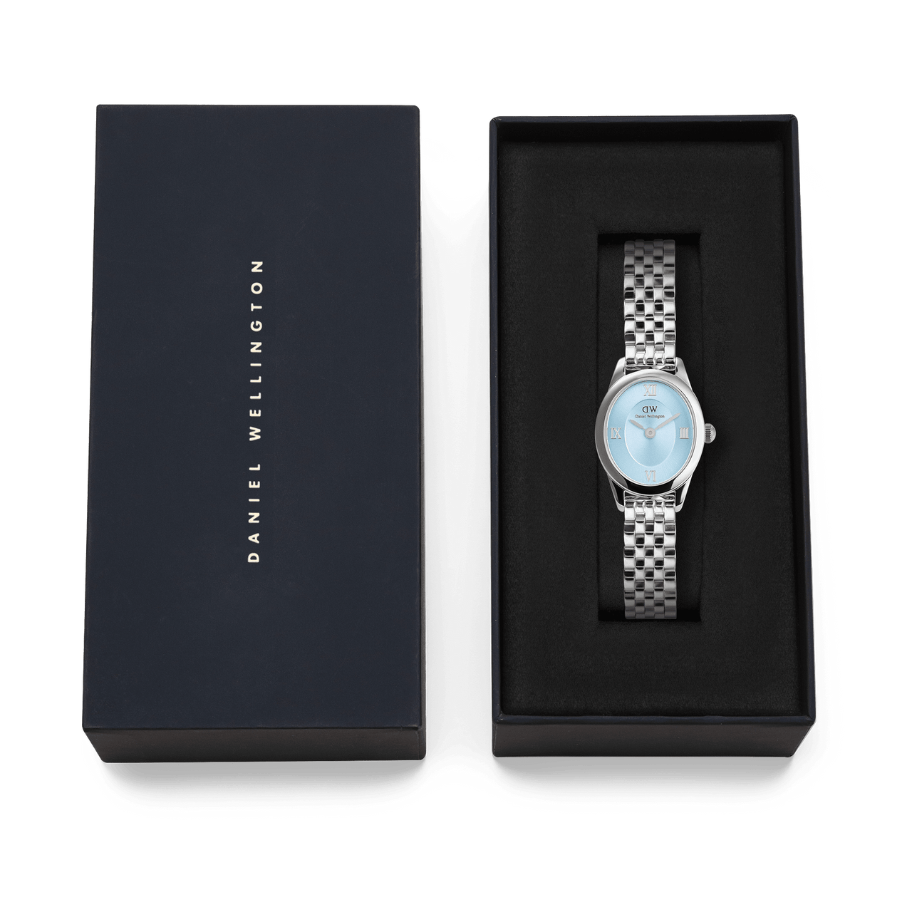 Daniel Wellington Ophelia Mini Beans Link Ice Blue Dial Watch DW00100809